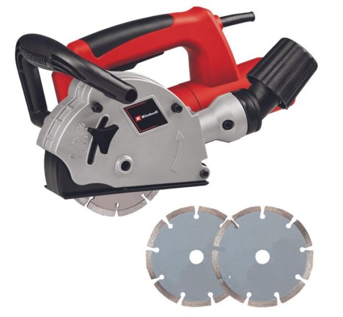 Einhell Mauernutfräse TC-MA 1300 (1320 W, 9000 U/Min, Nuttiefe 8-30 mm, Nutbreite 8-26 mm, Staubabsaugung, Spindelarretierung, Überlastschutz, inkl. Transportkoffer, 2x Diamant-Trennscheiben) 4350730